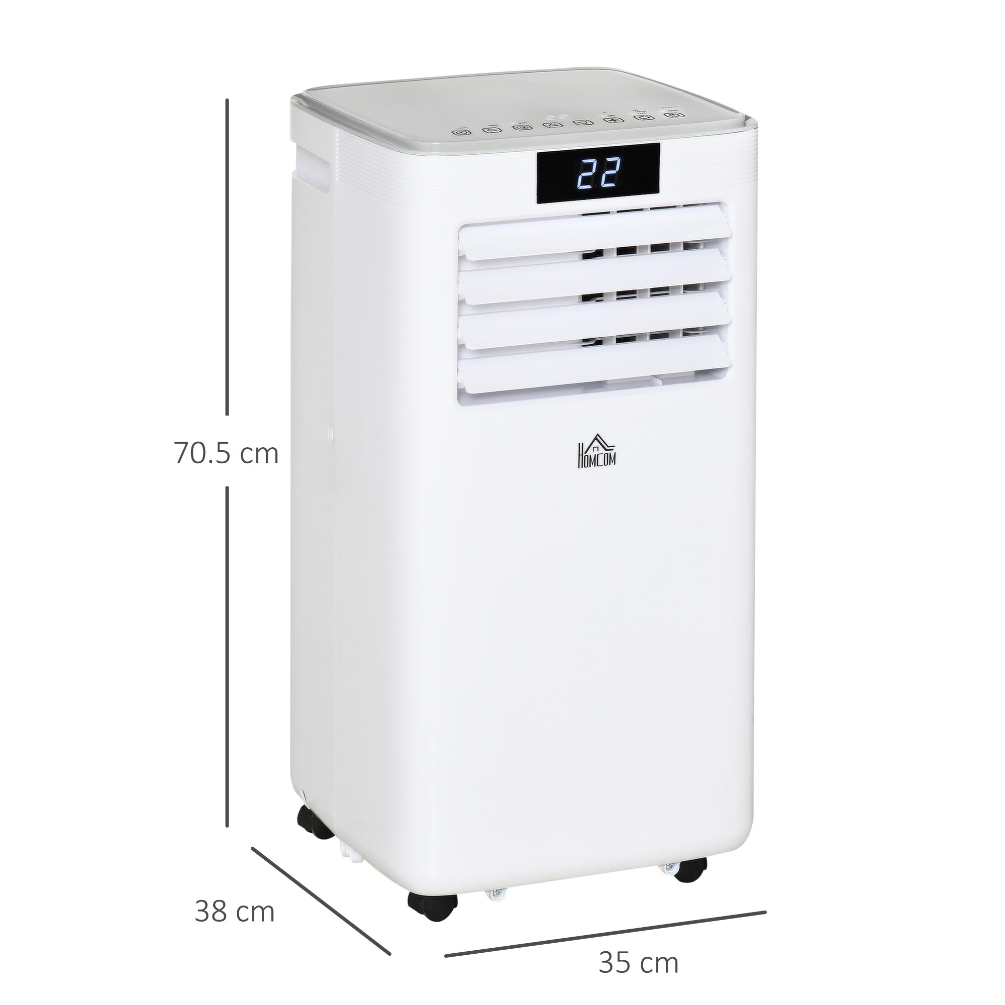 HOMCOM 7000 BTU Air Conditioning Unit, 3-in-1 Portable Air Conditioner, Dehumidifier, Cooling Fan with Remote Control, LED Display, 2 Speeds, 24H Timer, Window Venting Kit, 15m\'c2\'b2