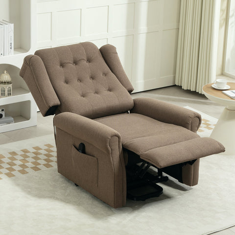 HOMCOM 45\'c2\'b0 Lifting Riser and Recliner Armchair  - Dark Brown