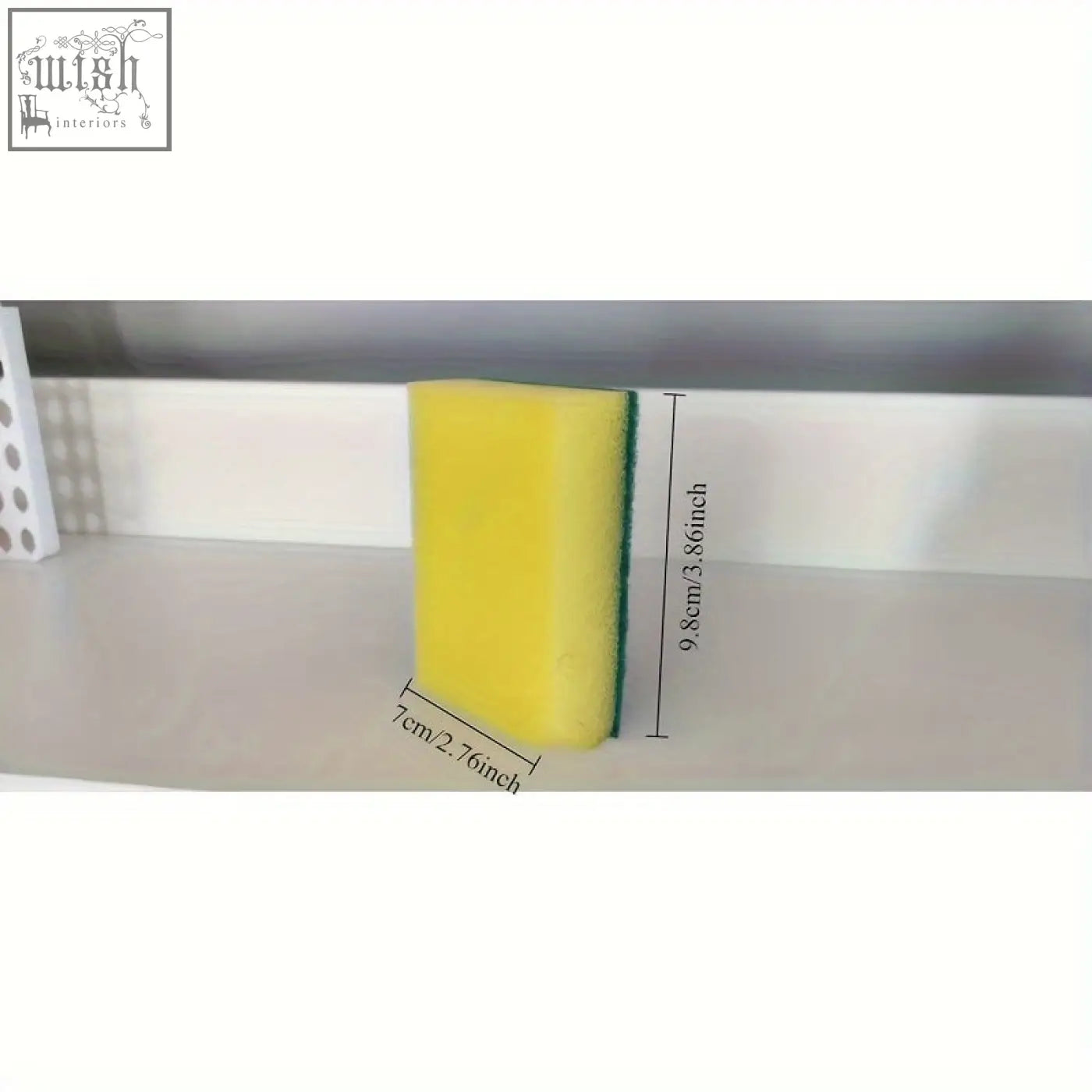 Yellow and green dual-sided plastic sponge drain rack with special features for bathroom kitchen and coffee bar use