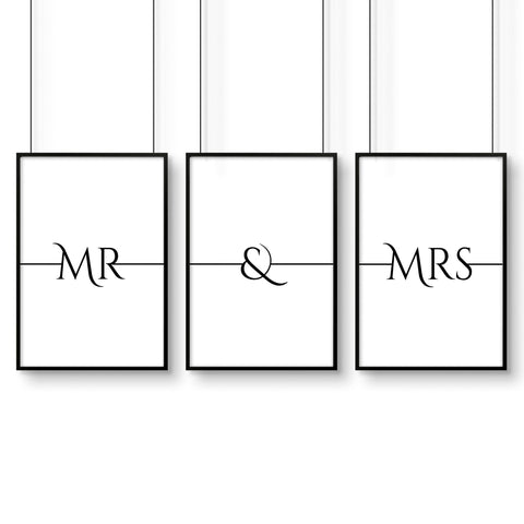 First wedding anniversary gift | set of 3 wall art prints