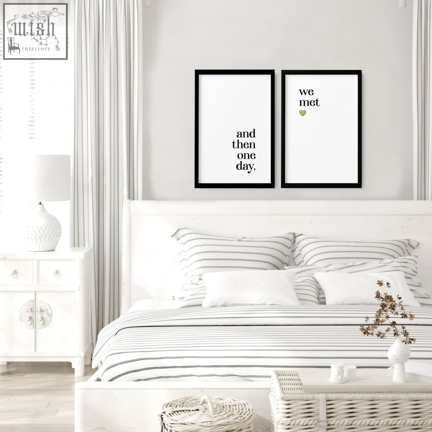 White ceramic table lamp with textured surface perfect as a year anniversary gift for bedroom wall art set