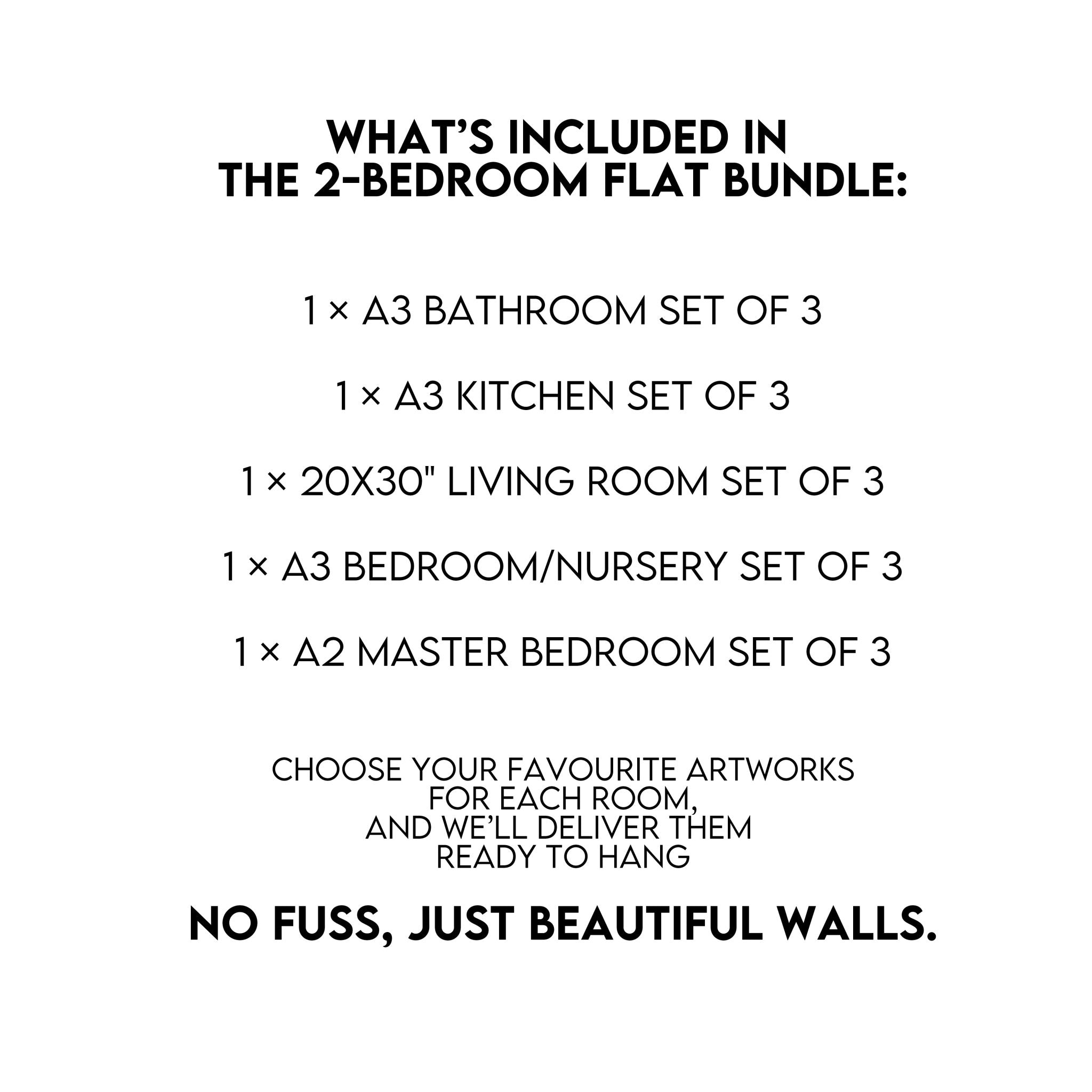 2-Bedroom Flat Wall Art Bundle – Ready-to-Hang Decor for Every Room