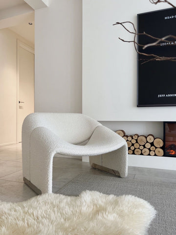 Onda Armchair, White Boucle