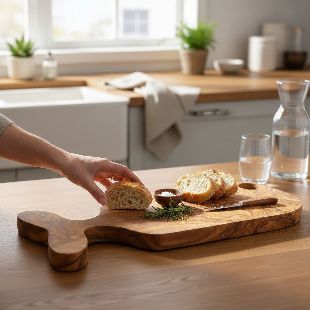 Handcrafted Fish-Shaped Olive Wood Serving Board - 36cm Artisan Charcuterie Platter & Cheese Board