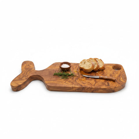 Handcrafted Fish-Shaped Olive Wood Serving Board - 36cm Artisan Charcuterie Platter & Cheese Board