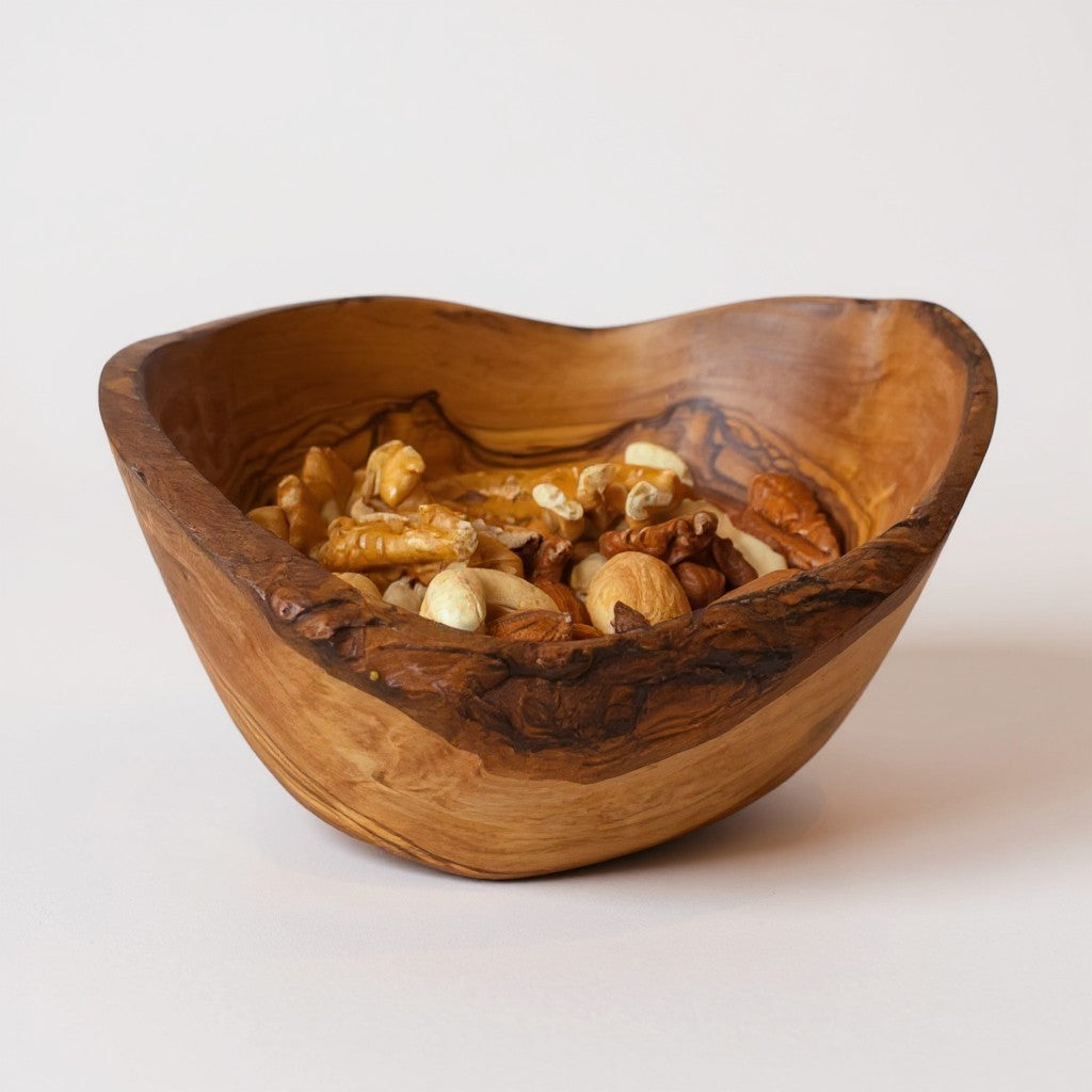Handmade Olive Wood Boat Bowl | Deep Oval Fruit Salad & Serving Bowl | Beautiful Natural Grain | 13 cm · 15 cm · 18 cm