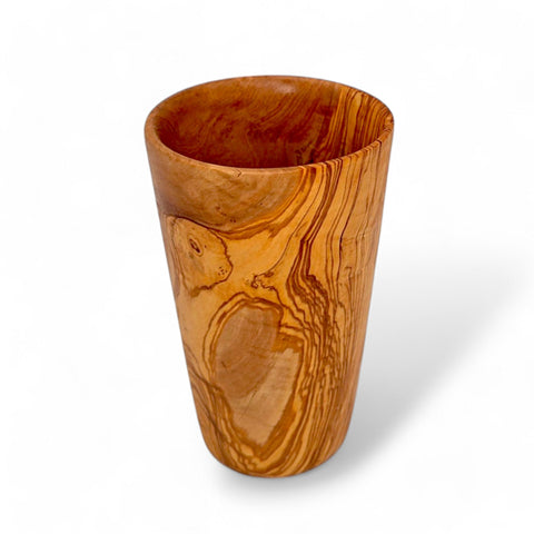 Olive Wood Kitchen Utensil Holder | Wooden Countertop Spoon Spatula Organizer