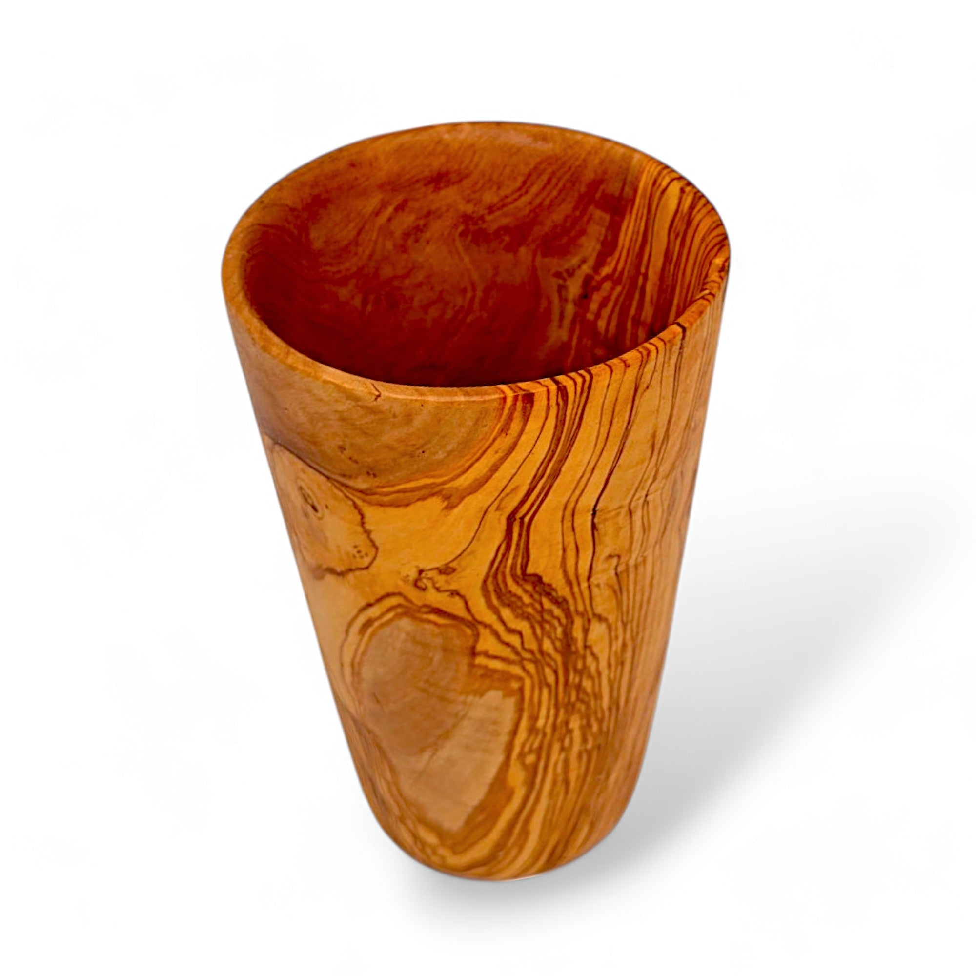 Olive Wood Kitchen Utensil Holder | Wooden Countertop Spoon Spatula Organizer