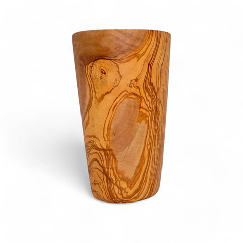 Olive Wood Kitchen Utensil Holder | Wooden Countertop Spoon Spatula Organizer