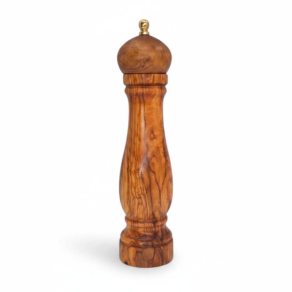 Olive Wood Spice Grinder Mill | Traditional Wooden Salt & Pepper Herb Shaker