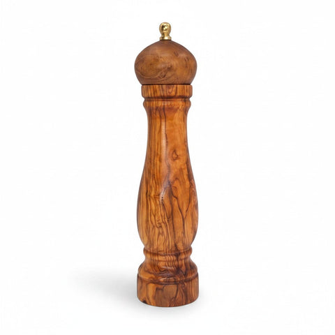 Olive Wood Spice Grinder Mill | Traditional Wooden Salt & Pepper Herb Shaker