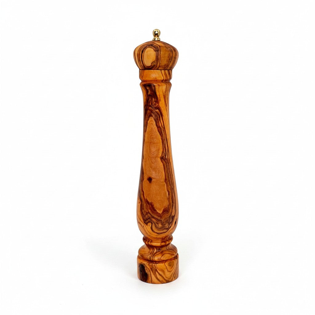 Olive Wood Spice Grinder Mill | Traditional Wooden Salt & Pepper Herb Shaker