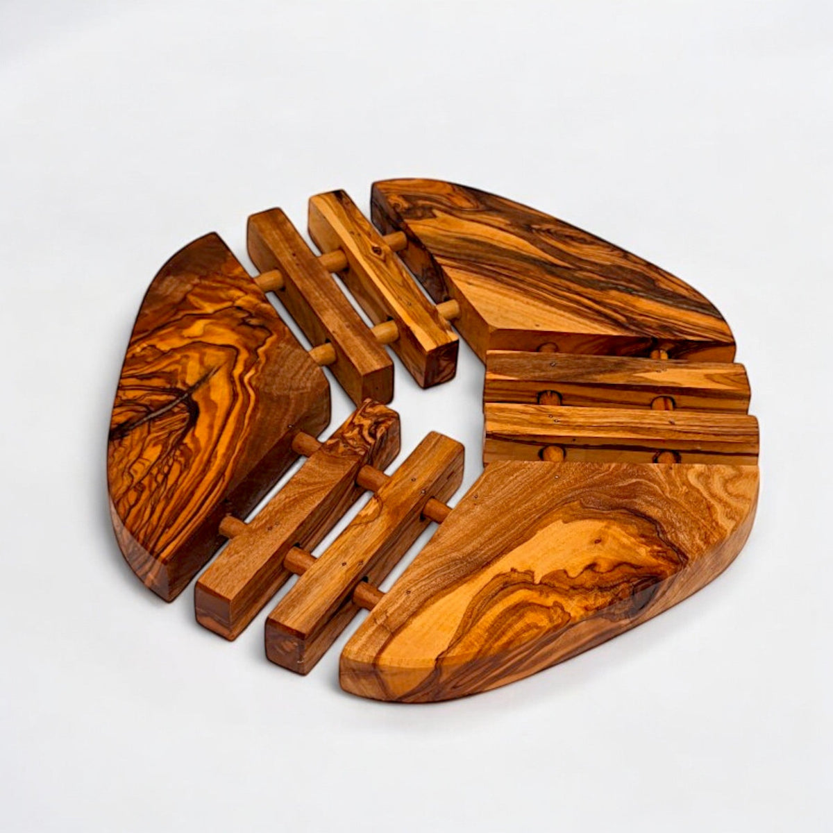Olive Wood Apple Pan Coaster 19 cm
