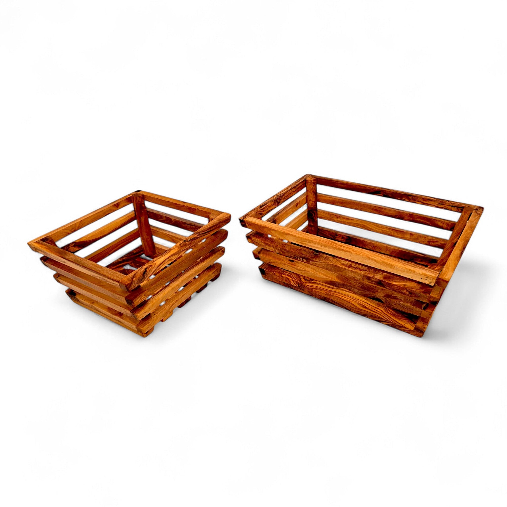 Olive Wood Square Shaped Bread Basket 18 cm