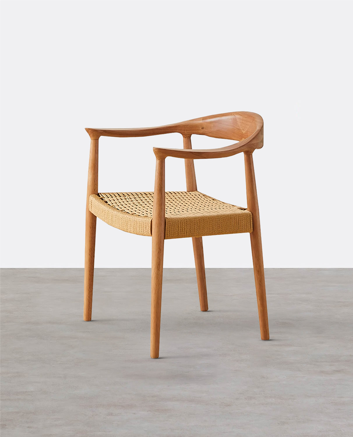 Abiram Rattan Dining Chair, Solid Wood