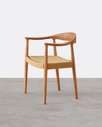Abiram Rattan Dining Chair, Solid Wood