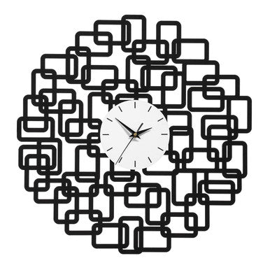 Futura Black Abstract Geometric Design Wall Clock