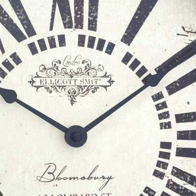 Cheston White Antique Finish Wall Clock