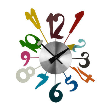 Franci Multi Colour Funky Numbers Wall Clock