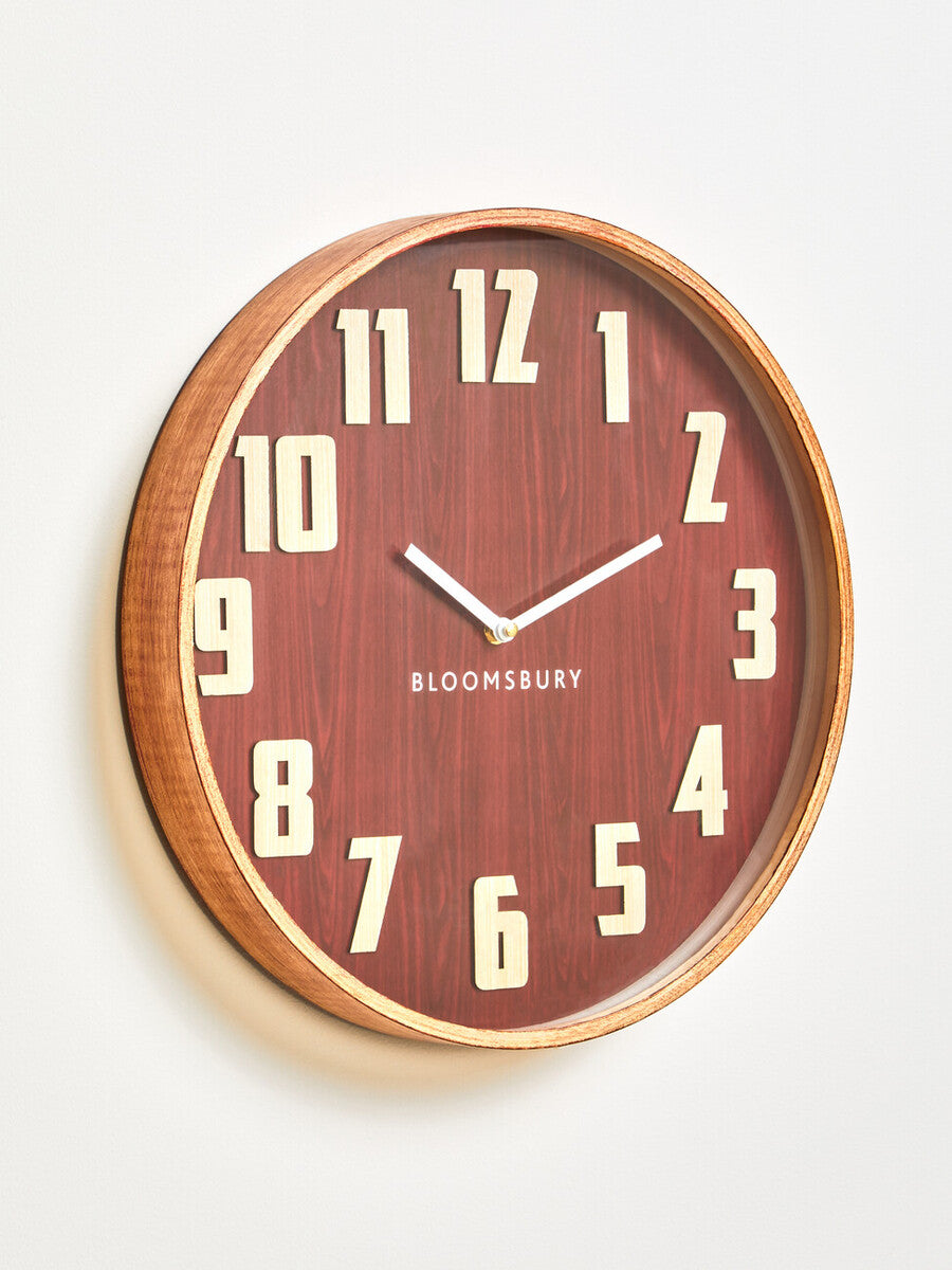 Vitus Red Grain Large Wall Clock