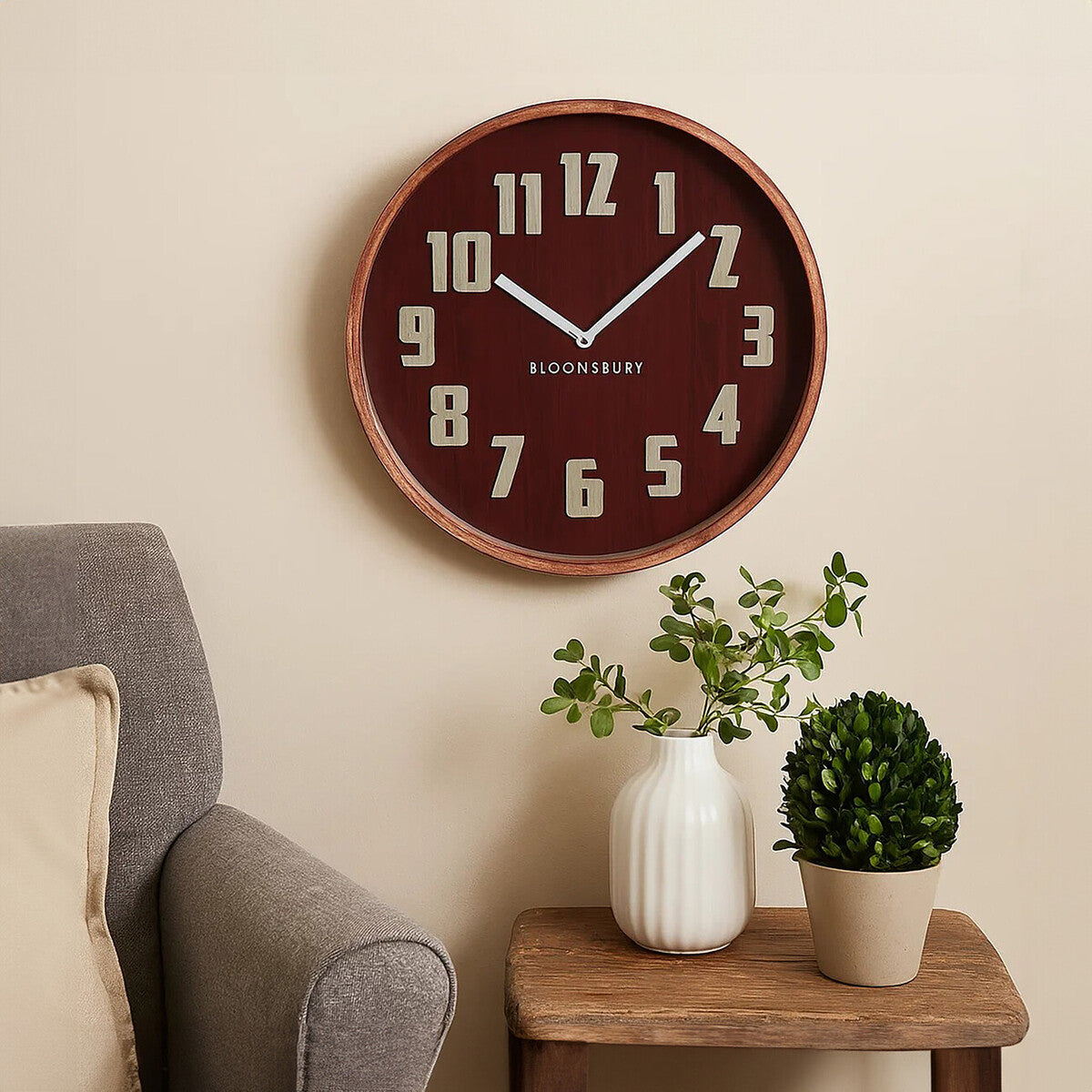 Vitus Red Grain Large Wall Clock