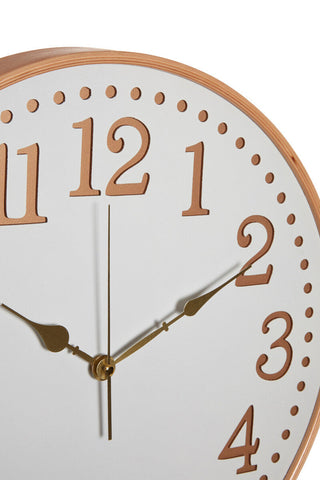 Vitus White Wood With Gold Numbers Wall Clock