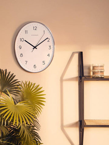 Elko Oval Wall Clock With Dark Grey Finish