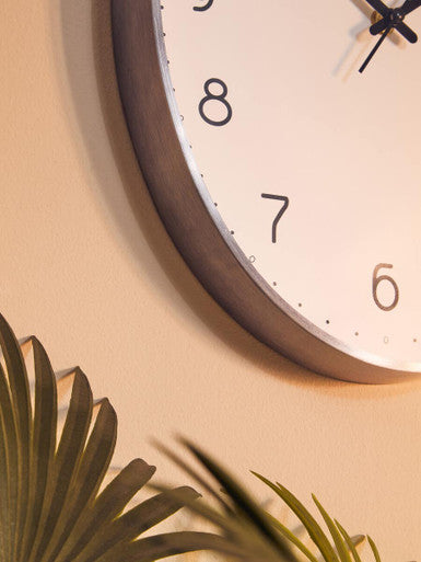 Elko Oval Wall Clock With Dark Grey Finish