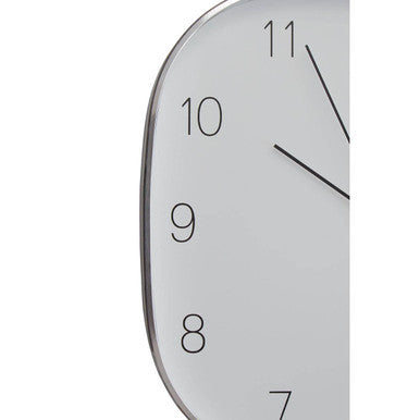 Elko Square Silver Finish Case Wall Clock