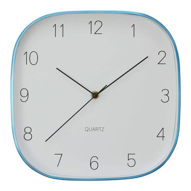 Elko Square Blue Finish Case Wall Clock