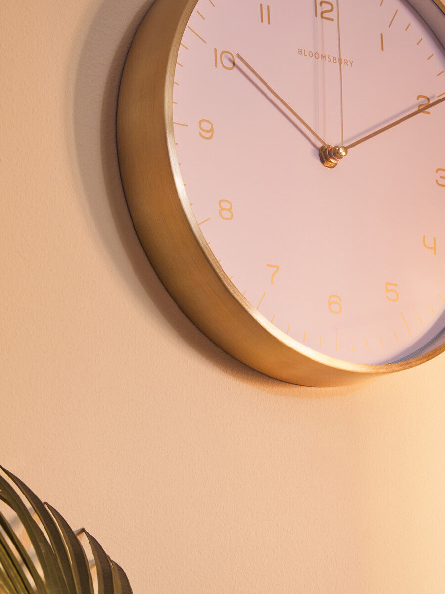 Elko Gold And Pink Finish Wall Clock