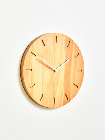 Vitus Natural Finish Oak Wood Wall Clock