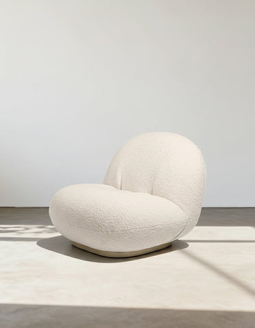 Classic Boucle Pacha Lounge Chair, Gold Base