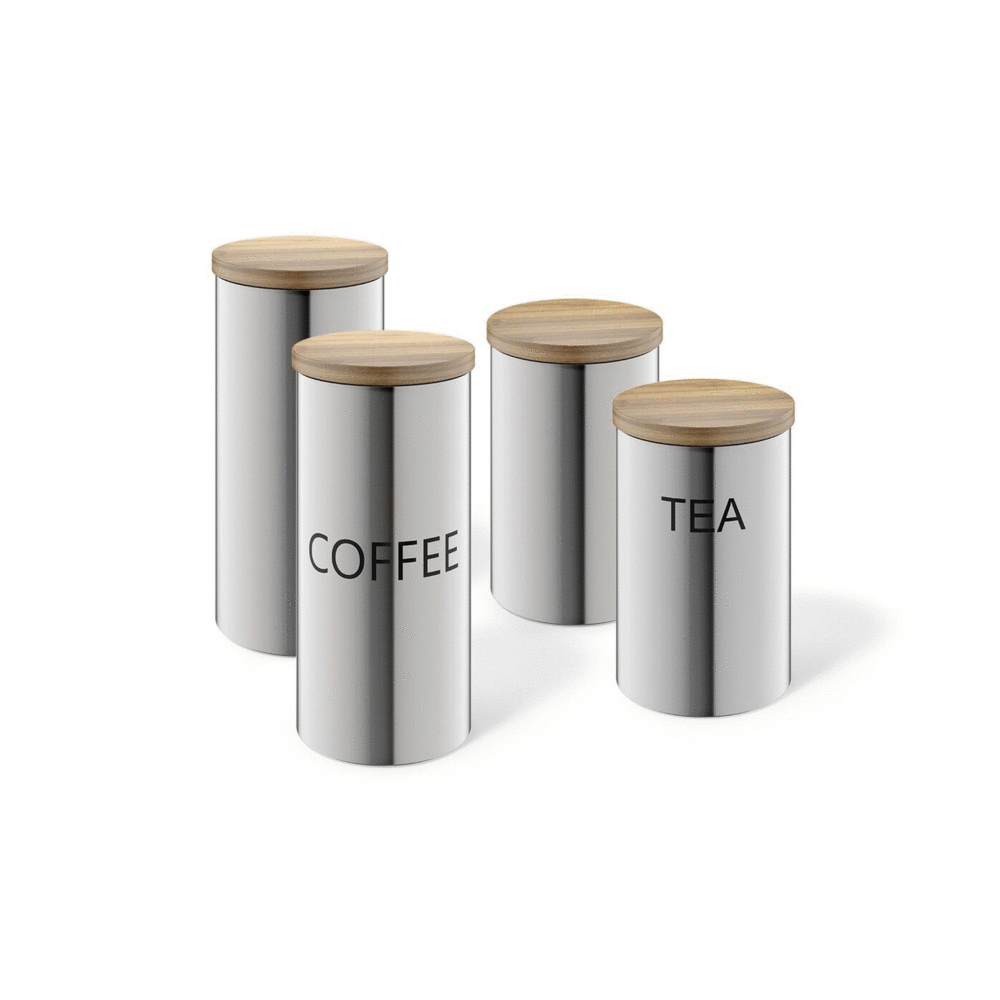 Zack Cera Premium 1L Brushed Stainless Steel Storage Canister - Aroma-Sealing Kitchen Essential