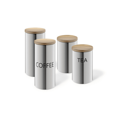 Zack Cera Premium 1L Brushed Stainless Steel Storage Canister - Aroma-Sealing Kitchen Essential