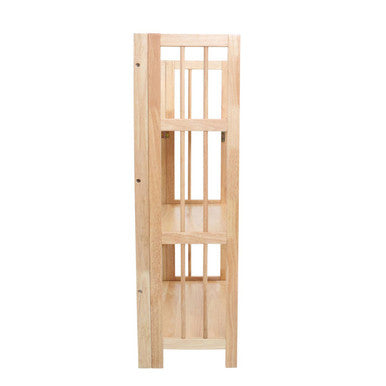 Heva Three Tier Tropical Hevea Wood Stackable Shelf Unit