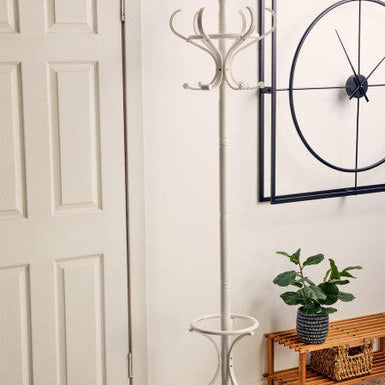 Kennedy 184cm White Finish Floor Standing Coat Stand
