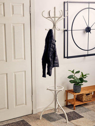Kennedy 184cm White Finish Floor Standing Coat Stand