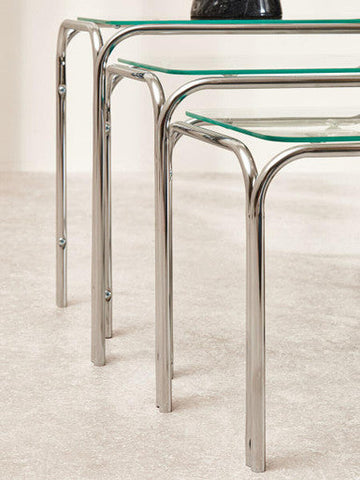 Jordan Nest Of 3 Clear Glass Tables