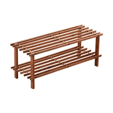 Arla  Dark Cedar Wood 2 Tier Shoe Rack