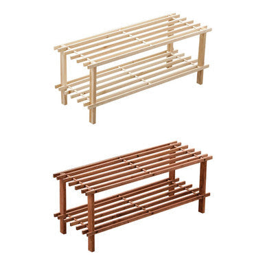 Arla  Dark Cedar Wood 2 Tier Shoe Rack