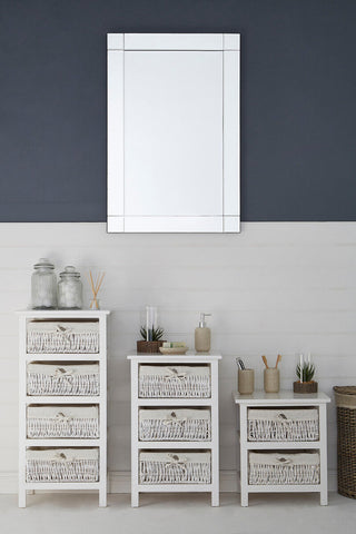 3 Maize Baskets White Storage Unit