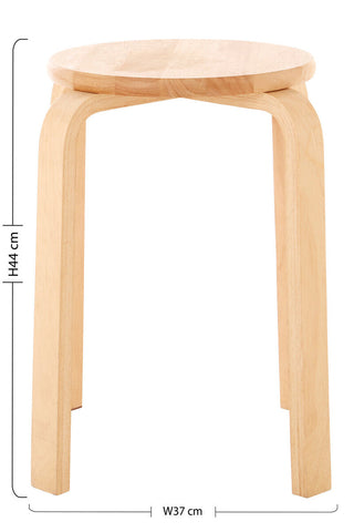 Heva Tropical Hevea Wood Stackable Round Stool