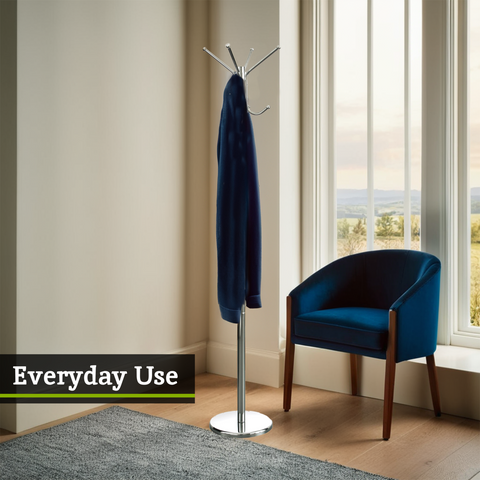 Drew Chrome Floor Standing Coat Stand