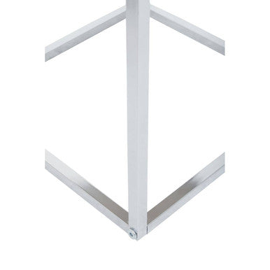 Fulton Matte White Nest Of 3 Tables With Chrome Frame