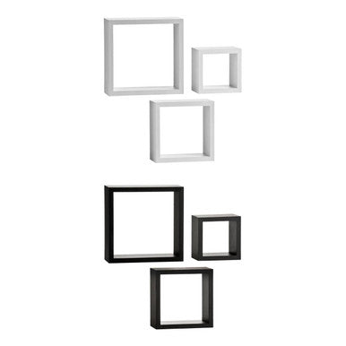 Kayli Set Of Three White Mdf And Pvc Coating Wall Cubes