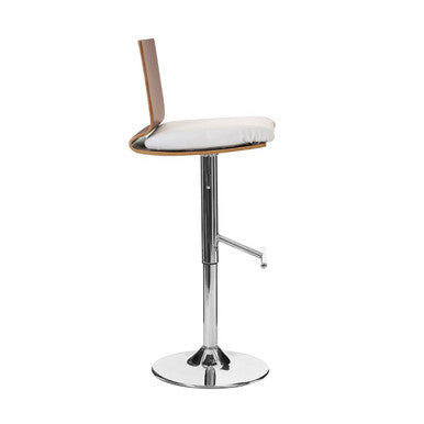 Giles Walnut And White Bar Chair With Square Back