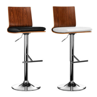 Giles Walnut And White Bar Chair With Square Back