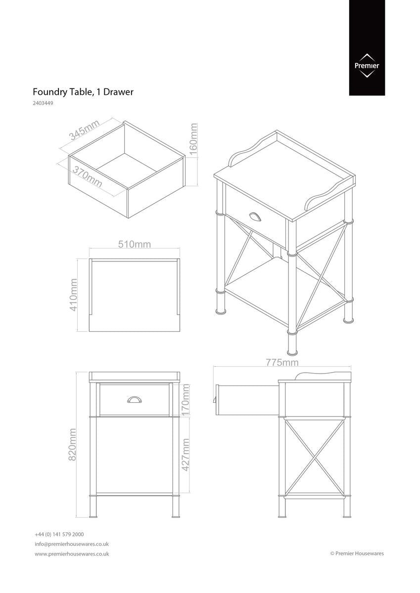Foundry 1 Drawer Side Table