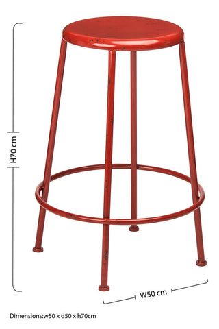 Artisan Red Metal Stool